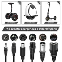 Univerzálna nabíjačka na elektrokolobežku Afenau 42V 2A so 6 konektormi, vhodná pre Xiaomi Scooter, elektrobicykle a hoverboardy, čierna, DC5.5, XLR, RCA 4