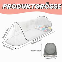 Afenau Pop-Up moskytiéra 200x100x70 cm so zipsom, skladacia prenosná cestovná moskytiéra na posteľ a na kempovanie 2