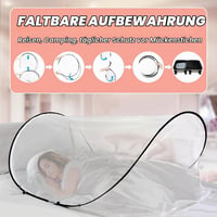 Afenau Pop-Up moskytiéra 200x100x70 cm so zipsom, skladacia prenosná cestovná moskytiéra na posteľ a na kempovanie 4