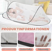 Afenau Pop-Up moskytiéra 200x100x70 cm so zipsom, skladacia prenosná cestovná moskytiéra na posteľ a na kempovanie 3
