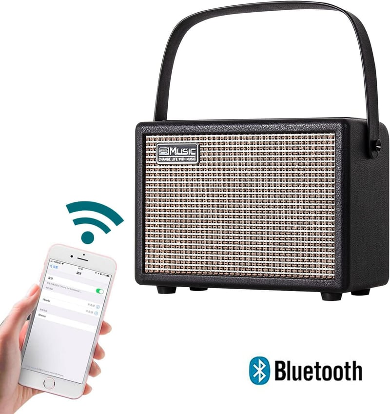 Coolmusic 15G Hordozható Bluetooth Gitárerősítő - 15W, Kétcsatornás, Elektromos és Akusztikus Gitárhoz, Torzítás és Reverb Effektekkel, Újra