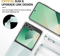 Doeshine Samsung Galaxy Z Flip 7 FE/Z Flip 6 Védőtok - Ultravékony Szilikon TPU Tok Beépített Képernyővédővel, Ütésálló, Karcmentes, Zöld 3