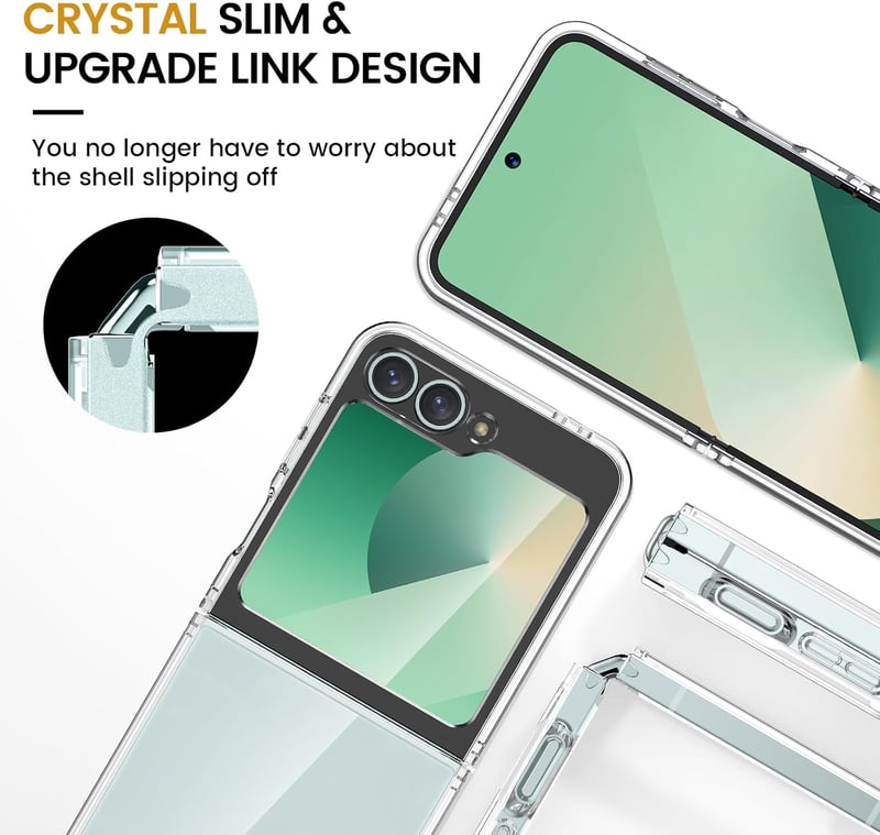 Doeshine Samsung Galaxy Z Flip 7 FE/Z Flip 6 Védőtok - Ultravékony Szilikon TPU Tok Beépített Képernyővédővel, Ütésálló, Karcmentes, Zöld