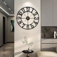 Maxstar Nagy Falióra 60 cm - Zajtalan Működésű, Arab Számlapos, Elemes Quartz Óraszerkezet, Vintage Stílusú Dekoráció Nappaliba, Konyhába, H 7