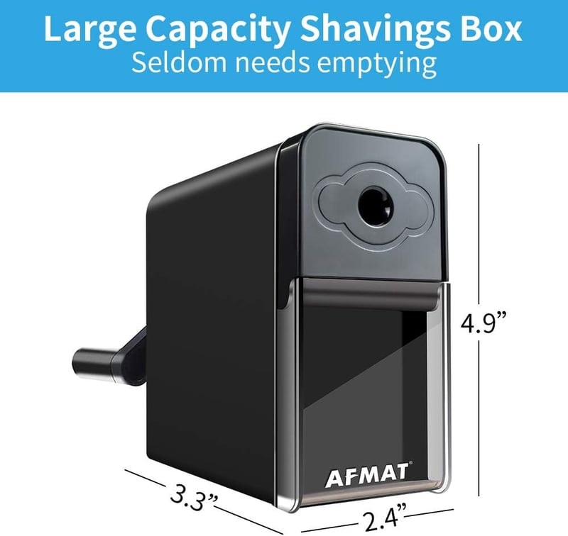 AFMAT hosszú hegyű ceruza- és szénceruza-élezőgép, 6-8,2mm, kézi, állítható - Manual Pencil Sharpener