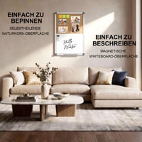 AFMAT kombinált parafa hirdetőtábla és mágneses fehértábla - 60x90 cm 3