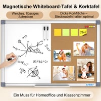 AFMAT kombinált parafa hirdetőtábla és mágneses fehértábla - 60x90 cm 2