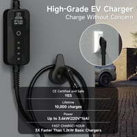 AFYEEV 3,6 kW prijenosni zidni punjač (Wallbox) Type 2, kabel 6 m, sa Schuko utikačem, podesiva struja 8A/10A/13A/16A, odgođeno punjenje 1-15 sati, torba 6