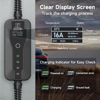 AFYEEV 3,6 kW prijenosni zidni punjač (Wallbox) Type 2, kabel 6 m, sa Schuko utikačem, podesiva struja 8A/10A/13A/16A, odgođeno punjenje 1-15 sati, torba 5