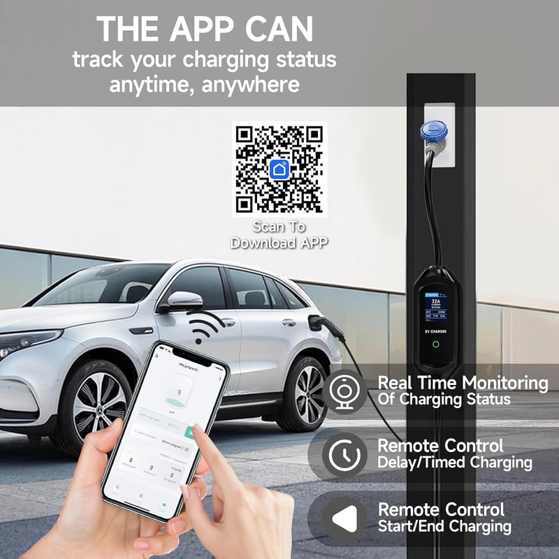 AFYEEV 7.2kW elektromos autó töltő 32A Type 2 IEC 62196-2 6m töltőkábel