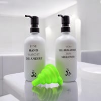 AG stakleni dozator za sapun i deterdžent, set od 2 komada, 500 ml, s pumpicom od nehrđajućeg čelika i silikonskim lijevkom, za kuhinju i kupaonicu 8