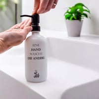 AG stakleni dozator za sapun i deterdžent, set od 2 komada, 500 ml, s pumpicom od nehrđajućeg čelika i silikonskim lijevkom, za kuhinju i kupaonicu 9