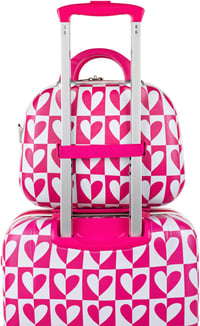 Valiză cosmetică rigidă Agatha Ruiz de la Prada - Cutie de machiaj Fucsia cu mâner telescopic, geantă de cosmetice ideală pentru călătorii, bagaj de mână 6