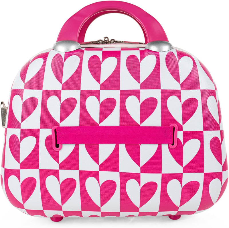 Valiză cosmetică rigidă Agatha Ruiz de la Prada - Cutie de machiaj Fucsia cu mâner telescopic, geantă de cosmetice ideală pentru călătorii, bagaj de mână