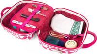Valiză cosmetică rigidă Agatha Ruiz de la Prada - Cutie de machiaj Fucsia cu mâner telescopic, geantă de cosmetice ideală pentru călătorii, bagaj de mână 4
