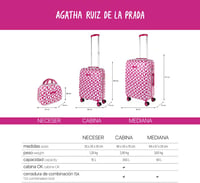 Valiză cosmetică rigidă Agatha Ruiz de la Prada - Cutie de machiaj Fucsia cu mâner telescopic, geantă de cosmetice ideală pentru călătorii, bagaj de mână 7