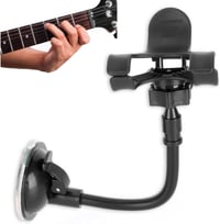 Agatige Gitár Mobiltelefon Tartó - 360° Forgatható Okostelefon Rögzítő Klip Elektromos Gitárhoz és Basszusgitárhoz, Levehető Tapadókoronggal 1