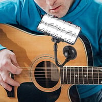 Agatige Gitár Mobiltelefon Tartó - 360° Forgatható Okostelefon Rögzítő Klip Elektromos Gitárhoz és Basszusgitárhoz, Levehető Tapadókoronggal 4