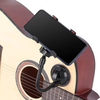 Agatige Gitár Mobiltelefon Tartó - 360° Forgatható Okostelefon Rögzítő Klip Elektromos Gitárhoz és Basszusgitárhoz, Levehető Tapadókoronggal 8