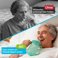 agctrler 350 ml Hrnček pre seniorov s veľkými rúčkami, odolný proti kvapkaniu a bez BPA, svetlozelený – na tekutú stravu, lieky, pre seniorov a imobilné osoby 3
