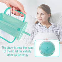 agctrler 350 ml Hrnček pre seniorov s veľkými rúčkami, odolný proti kvapkaniu a bez BPA, svetlozelený – na tekutú stravu, lieky, pre seniorov a imobilné osoby 6