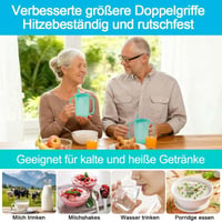 agctrler 350 ml Hrnček pre seniorov s veľkými rúčkami, odolný proti kvapkaniu a bez BPA, svetlozelený – na tekutú stravu, lieky, pre seniorov a imobilné osoby 7