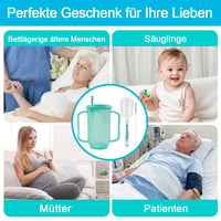 agctrler 350 ml Hrnček pre seniorov s veľkými rúčkami, odolný proti kvapkaniu a bez BPA, svetlozelený – na tekutú stravu, lieky, pre seniorov a imobilné osoby 9