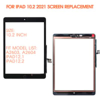 Digitizer ecran tactil AGCUT pentru iPad 9 (2021) 10.2 A2602 A2603 A2604 A2605, panou frontal de schimb cu buton Home, negru 2