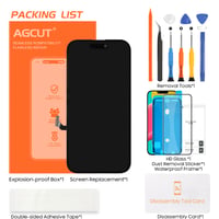 AGCUT iPhone 15 LCD kijelző csere (A3090/A2846/A3089/A3092) szerelékkészlettel - fekete 6