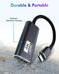 Adaptér AGEEMY USB-C na HDMI 4K – kompatibilný s Thunderbolt 3, s podporou audio a video výstupu – pre iPhone 15/16/17, MacBook Pro/Air, iPad Pro, Galaxy S20, XPS15/13 5