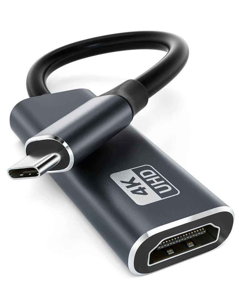 Adaptér AGEEMY USB-C na HDMI 4K – kompatibilný s Thunderbolt 3, s podporou audio a video výstupu – pre iPhone 15/16/17, MacBook Pro/Air, iPad Pro, Galaxy S20, XPS15/13