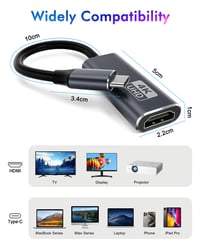 Adaptér AGEEMY USB-C na HDMI 4K – kompatibilný s Thunderbolt 3, s podporou audio a video výstupu – pre iPhone 15/16/17, MacBook Pro/Air, iPad Pro, Galaxy S20, XPS15/13 7