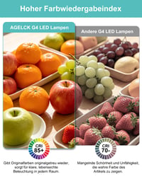 AGELCK G4 LED žarulja, neutralno bijela 4000K, 2W (zamjena za halogenu od 20W), kut snopa 360°, bez treperenja, 12V AC/DC, nije prigušiva, energetski učinkovita, 10 komada 6