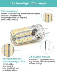 AGELCK G4 LED žarulja, neutralno bijela 4000K, 2W (zamjena za halogenu od 20W), kut snopa 360°, bez treperenja, 12V AC/DC, nije prigušiva, energetski učinkovita, 10 komada 3