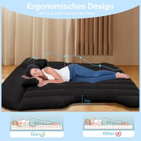 AGEMANY Autós Felfújható Matrac - 195x130 cm Fekete Kempingágy Model Y SUV-hoz, Hátsó Ülésre, 300 kg Teherbírású Összehajtható Légágy Utazás - Black 3
