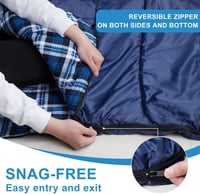 Agemore Kétszemélyes Flanel Hálózsák Vízálló Kemping Túrázáshoz 5
