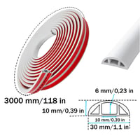 samoljepljivi podni kanal za kabele aghoer - 30x10 mm, 3 m, bijeli 3