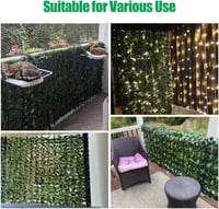AGJIDSO Művirág Sövény Balkon Takaró 100x300cm Zöld Leveles Privátszféra Képernyő 7