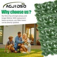 AGJIDSO Művirág Sövény Balkon Takaró 100x300cm Zöld Leveles Privátszféra Képernyő 4