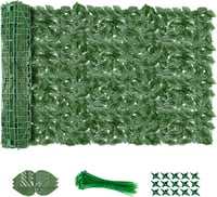 AGJIDSO Művirág Sövény Balkon Takaró 100x300cm Zöld Leveles Privátszféra Képernyő 1