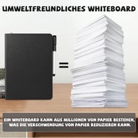 Mini tablă albă AGM, portabilă, tip memoboard A5, tablă de scris cu două fețe, 15 x 21 cm, carcasă rigidă, fără magneți, pentru birou și școală, cu 1 marker și burete de șters 6