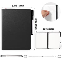 Mini tablă albă AGM, portabilă, tip memoboard A5, tablă de scris cu două fețe, 15 x 21 cm, carcasă rigidă, fără magneți, pentru birou și școală, cu 1 marker și burete de șters 2