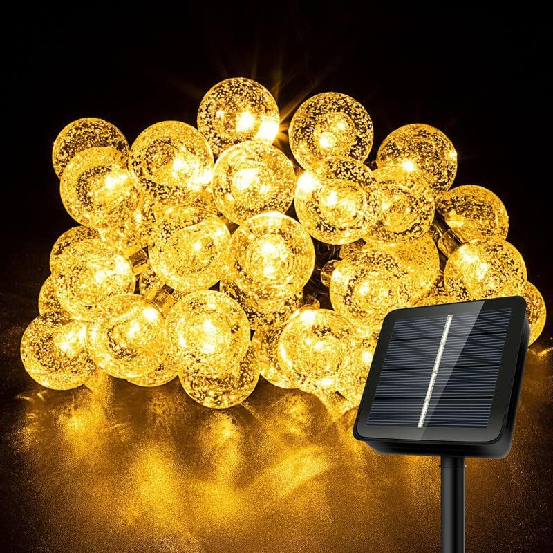 AGOTD 6m 40 LED napelemes tündérfény kültéri vízálló kerti dekoráció meleg fehér