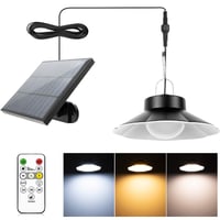 AGOTD Solárna závesná lampa s diaľkovým ovládaním, 3 teploty farieb, 6 úrovní jasu, vodotesnosť IP65, 5 m kábel, do záhrady, na terasu, na balkón 1