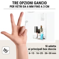 Agplex fürdőszobai polc akril üveg szappan és sampon tartó fúrás nélkül 6