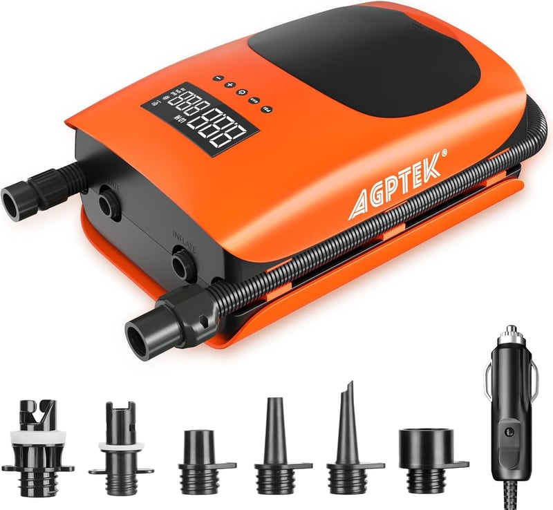 AGPTEK 22PSI elektromos SUP pumpa, felfújás-leeresztés, autó csatlakozó