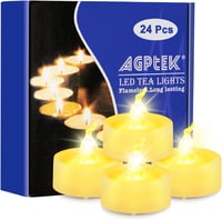 AGPTEK 24 db LED gyertya időzítővel, meleg fehér lángeffekt, 6/18 órás ciklus 1