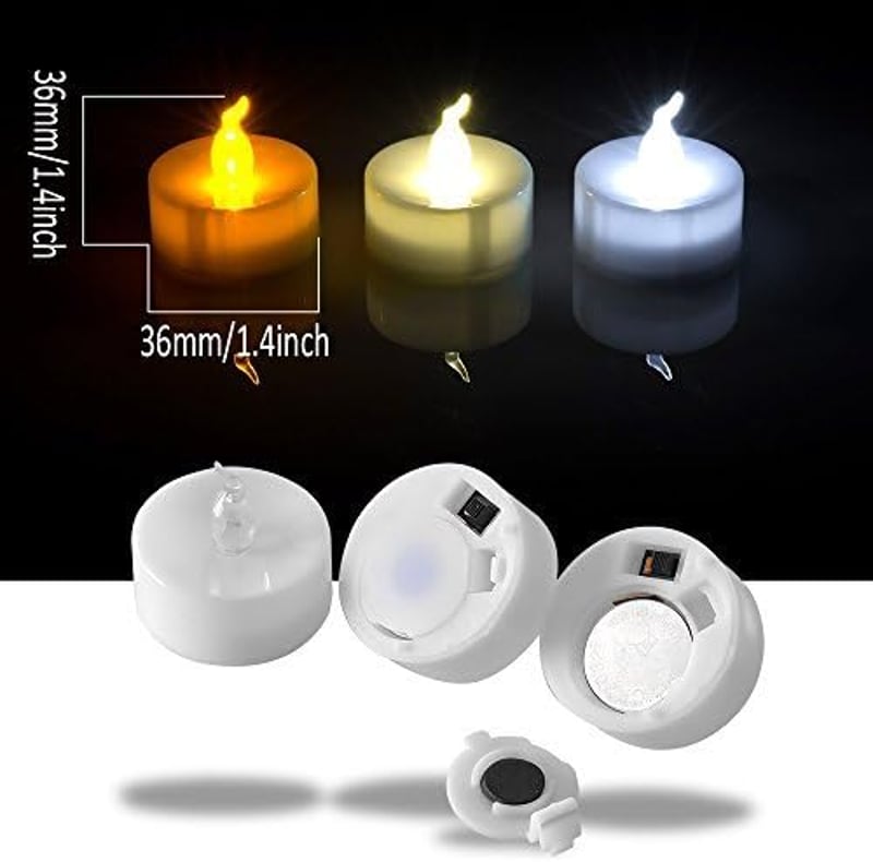 AGPTEK 24 db LED gyertya időzítővel, meleg fehér lángeffekt, 6/18 órás ciklus