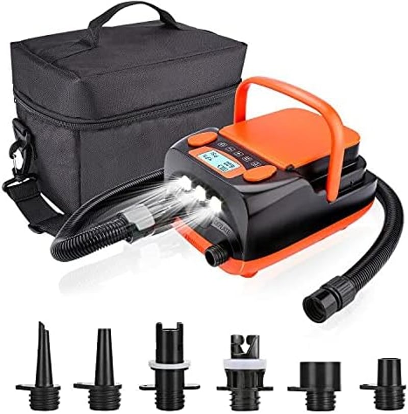 AGPTEK 6000 mAh Elektromos SUP Pumpa 16PSI Akkumulátoros Kompresszor - Gyors Felfújás/Leeresztés Matracokhoz, Sátrakhoz, Csónakokhoz