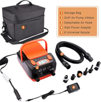 AGPTEK 6000 mAh Elektromos SUP Pumpa 16PSI Akkumulátoros Kompresszor - Gyors Felfújás/Leeresztés Matracokhoz, Sátrakhoz, Csónakokhoz 9